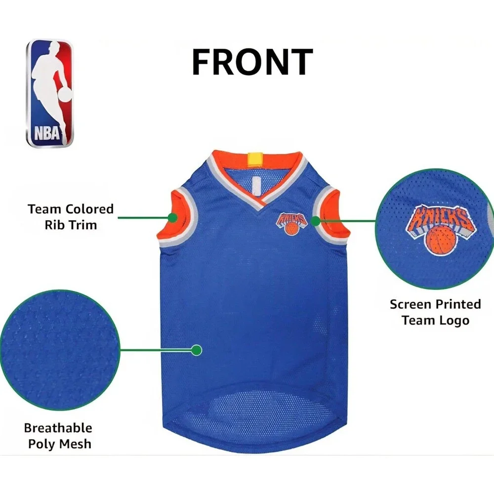 NWT New York Knicks Pet Jersey for Dogs/Cats w/Gold Championship Patch Sz Large